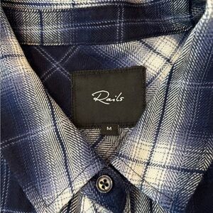 Rails Navy and White Checkered Shirt